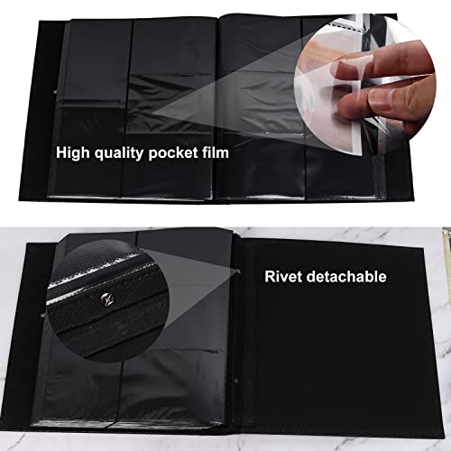 RECUTMS Photo Album 4x6 600 Photos Black Pages Large Capacity Leather Cover Family Photo Albums Holds 600 Horizontal and Vertical Photos (Black)