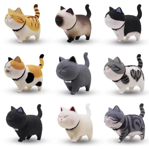 9 Style Cat Refrigerator Magnets, Fridge Cat Ornament for Home Kitchen Decor