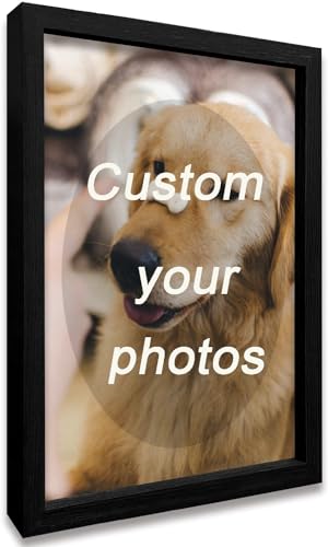 Framed Custom Canvas Prints with Your Photos Personalized Photo to Canvas Print Gifts for Couples Friends Family Baby Pets 8X10 In