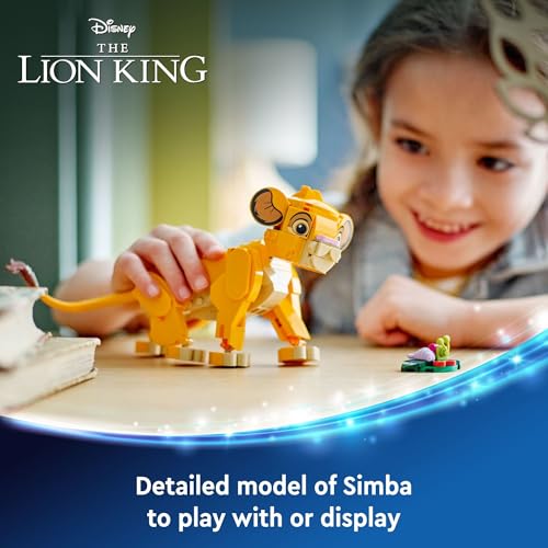 LEGO Disney Simba The Lion King Cub Buildable Disney Toy for Kids, Disney Collection, Lion King Movie Toy, Simba Toy Construction Playset Figure, Fun Gift for Girls and Boys Ages 6 and Up, 43243