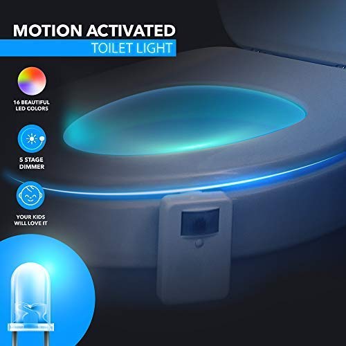 Chunace Toilet Bowl Night Light with Motion Sensor, 16 Color Changing LED Gadget for Bathroom Accessory Decor, Cool Gag Stuff for Men, Kids, Birthday Gifts 2024