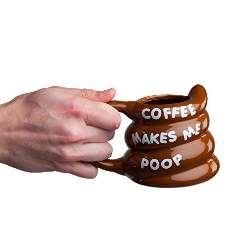 BigMouth Inc funny mugs - Coffee mug with funny sayings - Coffee makes me poop cups for women, men - Cool adult gifts - 14 ounces