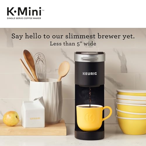 Keurig K-Mini Single Serve K-Cup Pod Coffee Maker, 6 to 12oz Brew size, with Cord Storage, Perfect for Small Spaces, Black