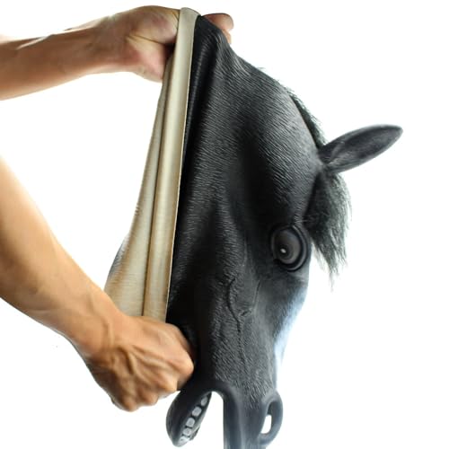 Horse Mask Party Dress Up Horse Head masks for adults Men Masquerade (black)