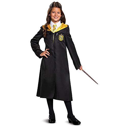 Harry Potter Hufflepuff Robe, Official Wizarding World Costume Robes, Classic Kids Size Dress Up Accessory, Child Size Large (10-12)