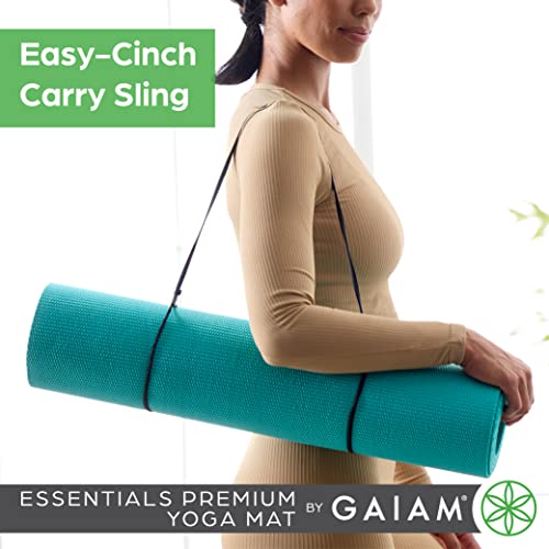 Gaiam Essentials Premium Yoga Mat With Carrier Sling (72 InchL X 24 InchW X 1/4 Inch Thick)