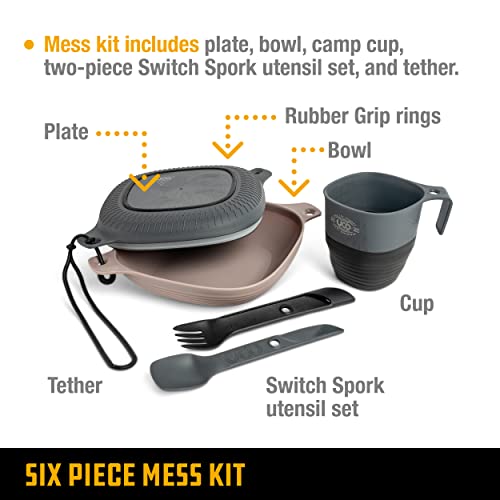 UCO 6-Piece Camping Mess Kit with Bowl, Plate, Collapsible Cup, and Switch Camping Spork