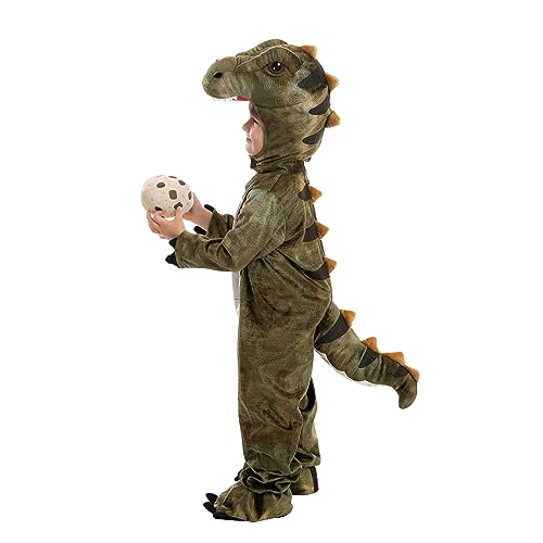 Spooktacular Creations Realistic T-rex Gray Dinosaur Costume for Child Halloween Dress up Party, Dinosaur Themed Party (3T (3-4 yrs))