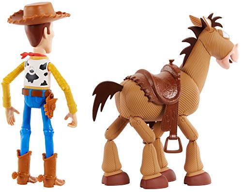 Mattel Disney Pixar Toy Story 4 Woody and Bullseye 2-Character Pack, Movie-inspired Relative-Scale for Storytelling Play