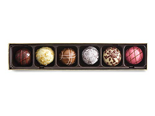 Godiva Chocolatier Patisserie Dessert Chocolate Truffle Gift Box for Birthday, Graduation, Thank You, Father's Day Gift Basket, Gourmet Candy with Creamy Filling in Milk, White, Dark Chocolate, 6pc