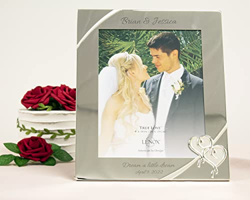 Lenox True Love Personalized 8x10 Picture Frame, Custom Engraved 8x10 Wedding Frame, Accessories and Gifts for the Bride and Groom, Couples, Newlyweds, Anniversaries and More