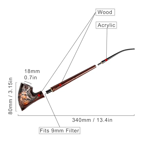 Dr Watson - 13.4" Extra Long Churchwarden Tobacco Pipe, Tolkien's LOTR Hobbit Style (Gandalf)