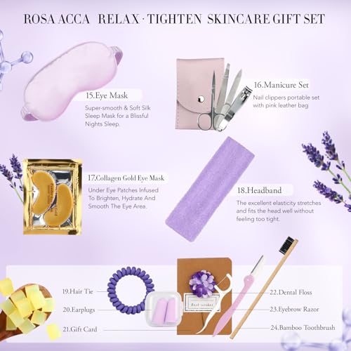 Facial Skin Care Set & Spa Kit - Mothers Day Gift Ideas, Self-care Relaxation Gifts, Skin Care Collection with Essential Oils, Hyaluronic Acid, Vitamin E. (Lavender)