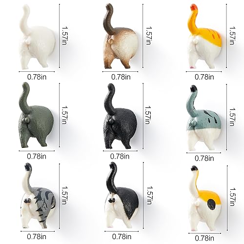 9Pcs Add Some Humor and Funny to your fridge with our Cat Butt Fridge Magnet - Perfect for Home refrigerator magnets for adults or Kids (Cat Butts Fridge Magnet)