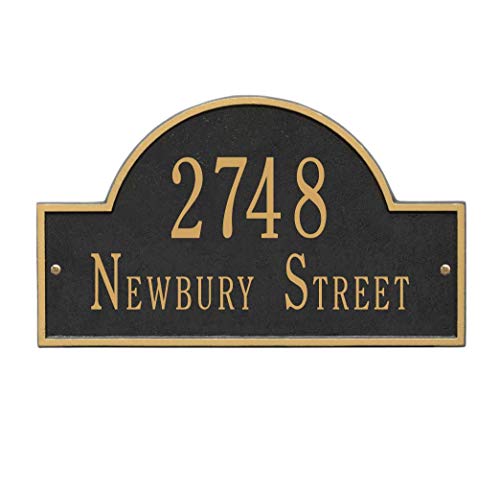 Whitehall™ Personalized Cast Metal Address Plaque with Arch Top. Made in the USA. BEWARE OF IMPORT IMITATIONS. Display Your Address and Street Name. Custom House Number Sign. Wall Mounted Sign.