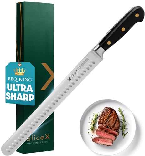 Classic Brisket Slicing Knife Set - German Steel Razor Sharp 12" Carving Knife for Meat - Premium Meat Carving Knife Full Tang - Slicing Knife for Meat