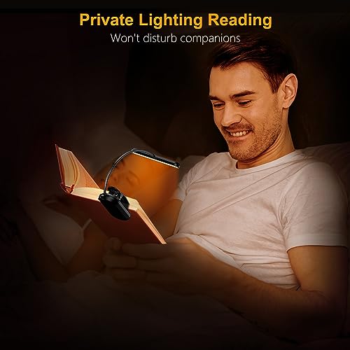 Gritin Rechargeable Book Light for Reading in Bed with 19 LED &Memory Function-Eye Caring 3 Color Temperatures,5 Brightness Levels,80 Hrs Runtime Flexible Goose Neck Clip on Book Light for Book Lovers