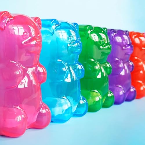 Gummygoods Squeezable Gummy Bear Night Light - Rechargeable, Portable, Squishy Lamp, 60-Min Sleep Timer - Ideal for Kids, Baby Nursery, Adults and Dorm Rooms - (Purple)