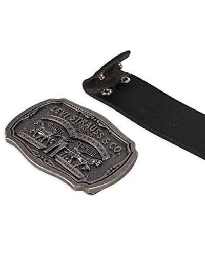 Levi's Men's Leather Belt With Antiqued Buckle,Black,44