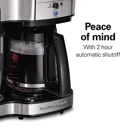 Hamilton Beach 2-Way 12 Cup Programmable Drip Coffee Maker & Single Serve Machine, Glass Carafe, Auto Pause and Pour, Black (49980R)