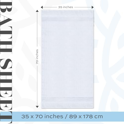 Luxury Bath Sheets Towels for Adults Extra Large | Highly Absorbent Hotel Collection | 35x70 Inch | 2 Pack (White)