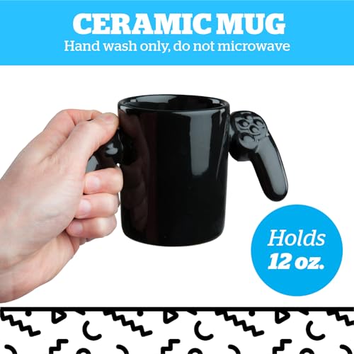 BigMouth Inc. Game Over Ceramic Coffee Mug, Video Game Controller Handle Cup, Gamer Gift, Holds 14 Ounces