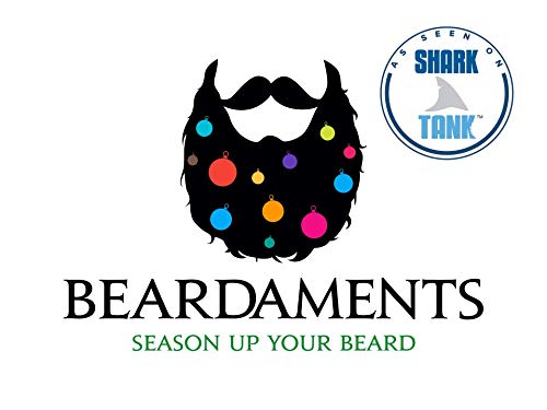 BEARDAMENTS Beard Lights - The Original Light Up Beard Ornaments, 16pc Colorful Christmas Facial Hair Baubles for Men in The Holiday Spirit with Clip for Easy Beard Attachment