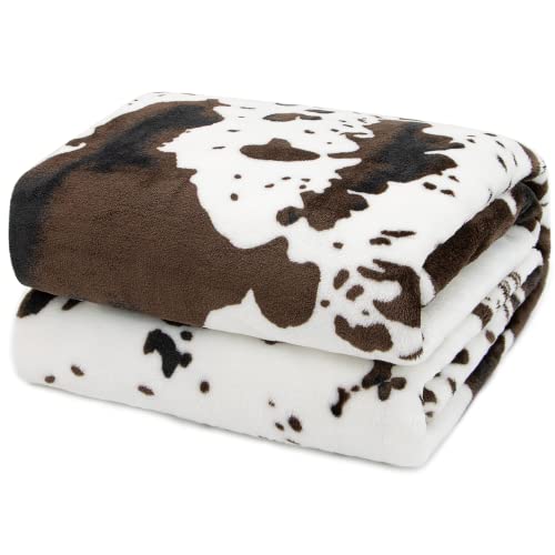 Cow Print Blanket Soft Fleece Flannel Cozy Cute Cow Blankets Warm Plush Lightweight Throw Blanket All-Season for Couch Sofa Bed Cow Blankets and Throws for Adults Kids Boys Teens Gifts 50"x60"