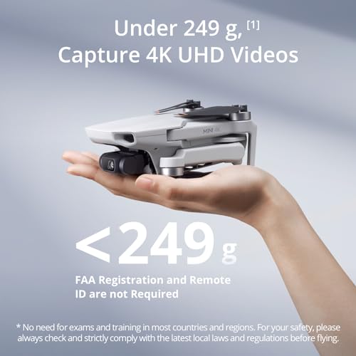 DJI Mini 4K, Drones with Camera for Adults 4K, Under 249 g, 3-Axis Gimbal Stabilization, 10km Video Transmission, Auto Return, Wind Resistance, 31-Min Max Flight Time, Drone for Beginners