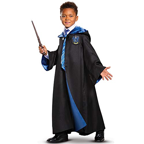 Harry Potter Ravenclaw Robe Prestige Children's Costume Accessory, Black & Blue, Kids Size Large (10-12)