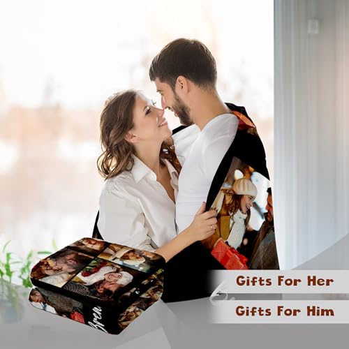 Gemuniya Personalized Valentine's Day Gifts for Boyfriend Girlfriend, Custom Photo Blankets with Names, I Love You Birthday Gifts for Wife Husband Her Him Anniversary Wedding Couple Gifts