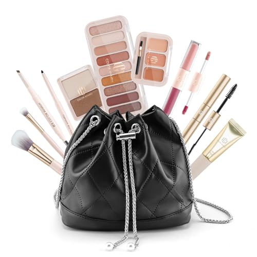 Color Nymph Beginners Makeup Kit for Teens Girls with Cosmetic Bag, Girls Makeup Kit For Women included 9 Color Eyeshadow Palette Concealer Liquid Blush Eyeliner Lipgloss