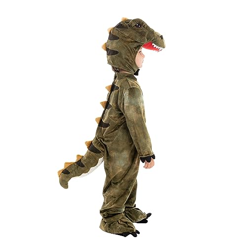 Spooktacular Creations Realistic T-rex Gray Dinosaur Costume for Child Halloween Dress up Party, Dinosaur Themed Party (3T (3-4 yrs))