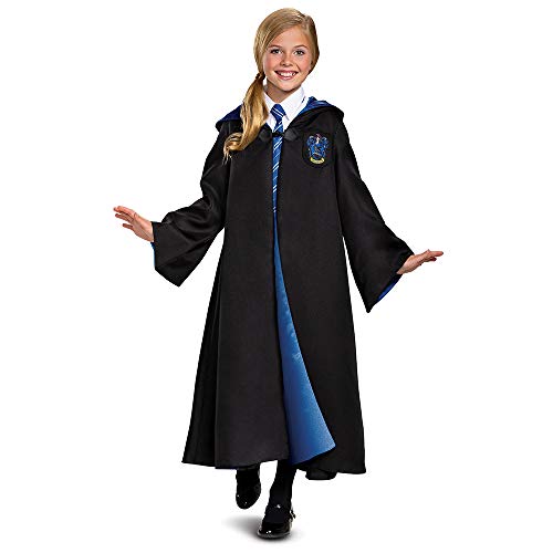 Harry Potter Ravenclaw Robe Prestige Children's Costume Accessory, Black & Blue, Kids Size Large (10-12)