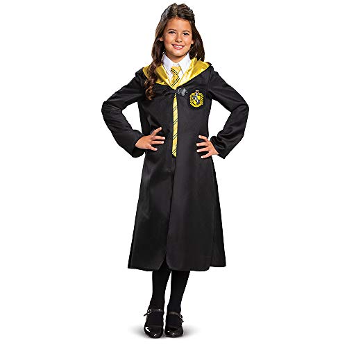 Harry Potter Hufflepuff Robe, Official Wizarding World Costume Robes, Classic Kids Size Dress Up Accessory, Child Size Large (10-12)