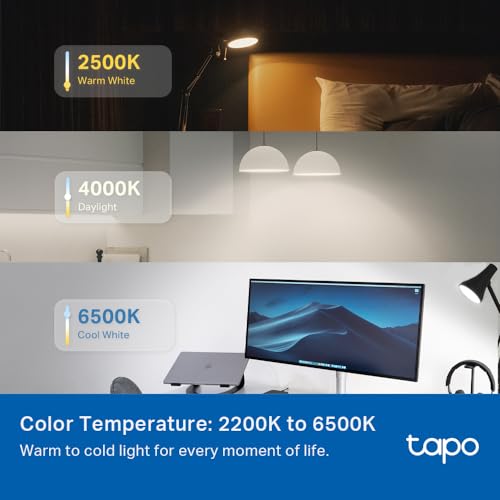 Tapo TP-Link Smart Light Bulbs, 1100 Lumens High Brightness (75W Equivalent), Matter-Certified, 16M Colors WiFi Light Bulb, Dimmable, Works w/Siri, Alexa & Google Home, A19 E26, L535E(2-Pack)