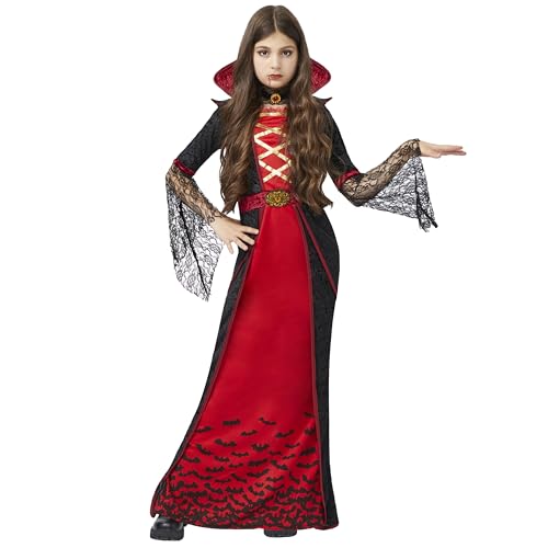 Spooktacular Creations Royal Vampire Costume for Girls Deluxe Set Halloween Gothic Victorian Vampiress Queen Dress Up Party-M(8-10yr)