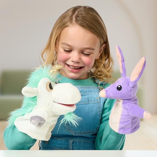 Bluey 2-Pack of Plush | Unicorse and Bob Bilby Puppets | Perfect Sized to Fit onto Toddler's Hands | Amazon Exclusive