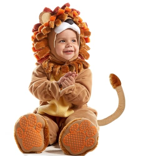 Spooktacular Creations Halloween Baby Lion Costume Toddler Set with Toy Zebra for Kids Deluxe Realistic Halloween Dress Up, Animal Themed Party (6-12 months)