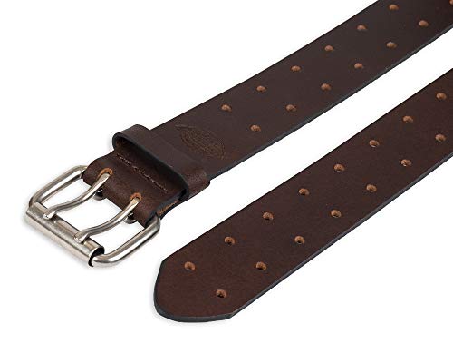 Dickies Men's Leather Double Prong Belt, Brown, 36