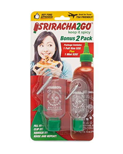 Sriracha2Go Sriracha Mini Keychain Combo Pack - 1.69oz Original and 1oz Mini-S2G (Shipped Empty)