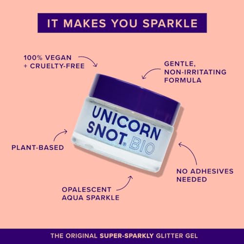 Unicorn Snot Face & Body Glitter Gel - Cosmetic-Grade Holographic Glitter - Festival, Anime Cosplay, Halloween Costume Makeup - Safe for Face, Easy Application & Removal - Aqua Glitter, 1.7oz (Galaxy)