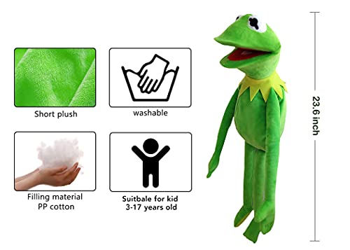 Kermit Frog Hand Puppet, Frog Plush,The Muppets Show, Soft Frog Puppet Doll Suitable for Role Play -Green, 24 Inches