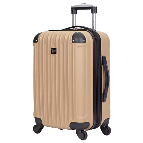 Travelers Club Midtown Hardside Luggage Travel, Tan, 4-Piece Set