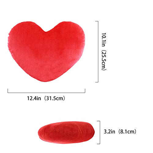 YINGGG Cute Plush Red Heart Pillow Love Pillow Cushion Toy Throw Pillows for Kids' Friends Valentine's Day Fit for Living Heart Throw Decorative Pillows