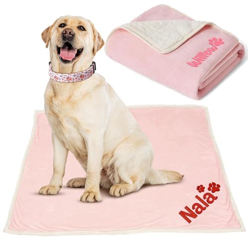 Personalized Dog Blanket with Name, Custom Blankets for Dog Bed Car, and Couch, Embroidered Waterproof Dog Blanket Soft and Comfortable for Small, Medium & Large Dogs, Best Gift for Pet Lovers…