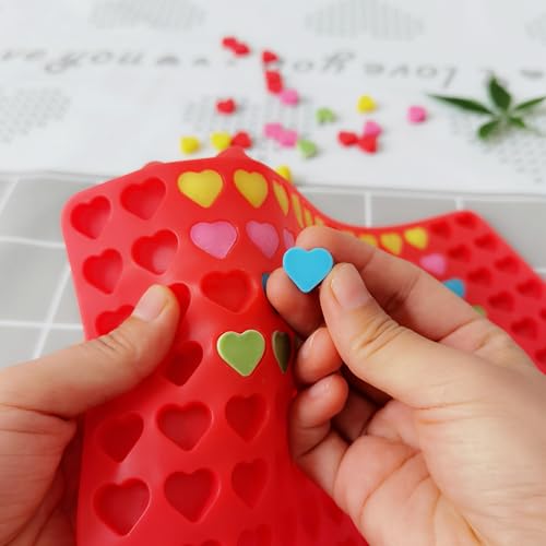 sofliym Dog Treat Molds Silicone Mini Heart and Dog Bone Silicone Molds for Candy, Chocolate, Dog Treat Maker with Scraper