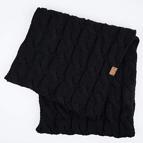 C.C Exclusives Multi Color Cable Knit Infinity Scarf (SF-800) (Black)