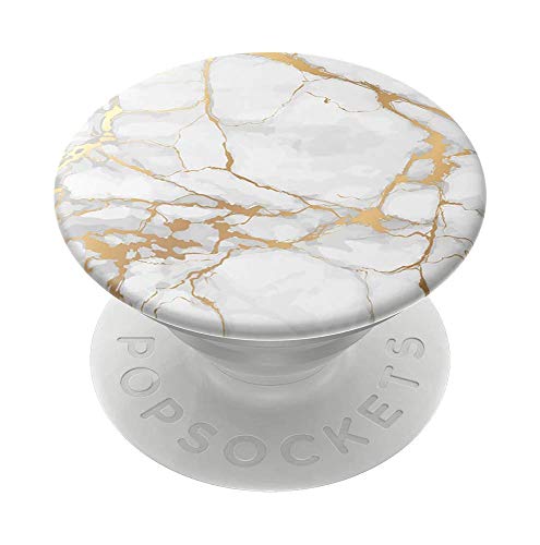 PopSockets Phone Grip with Expanding Kickstand, Marble PopGrip - Gold Lutz Marble