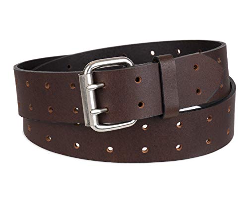 Dickies Men's Leather Double Prong Belt, Brown, 36